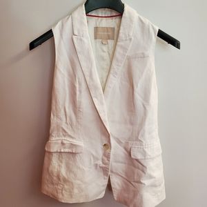 Banana Republic white linen sleeveless blazer vest